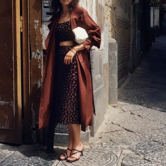 NWT & Other Stories Sequin Beaded Floral Midi Skirt Size 0 - Picture 2 of 10